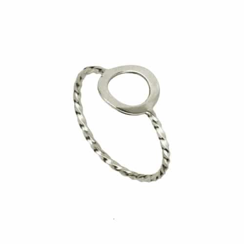 anillo circulo trenzado plata