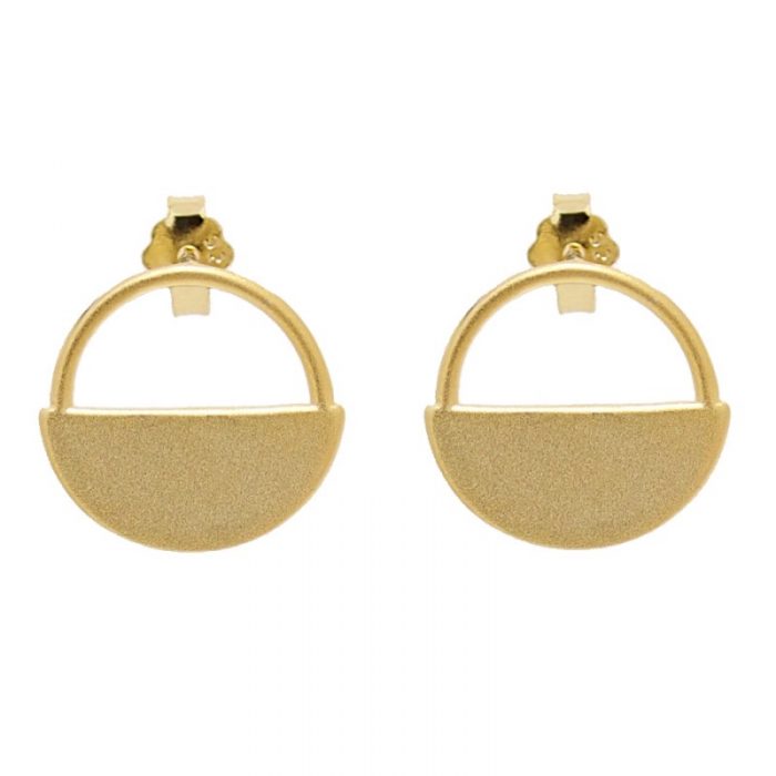pendientes dorados semicirculo