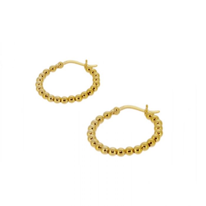 aros bolitas de oro cocobiyu