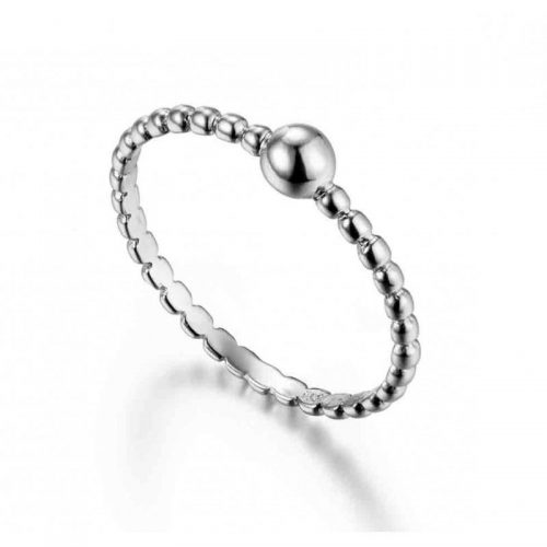 anillo plata bolitas