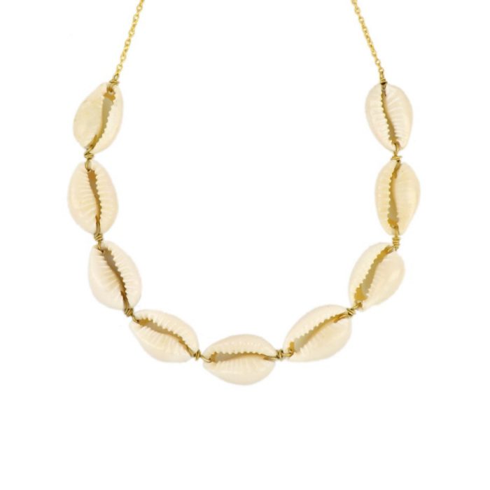 gargantilla de oro con conchas