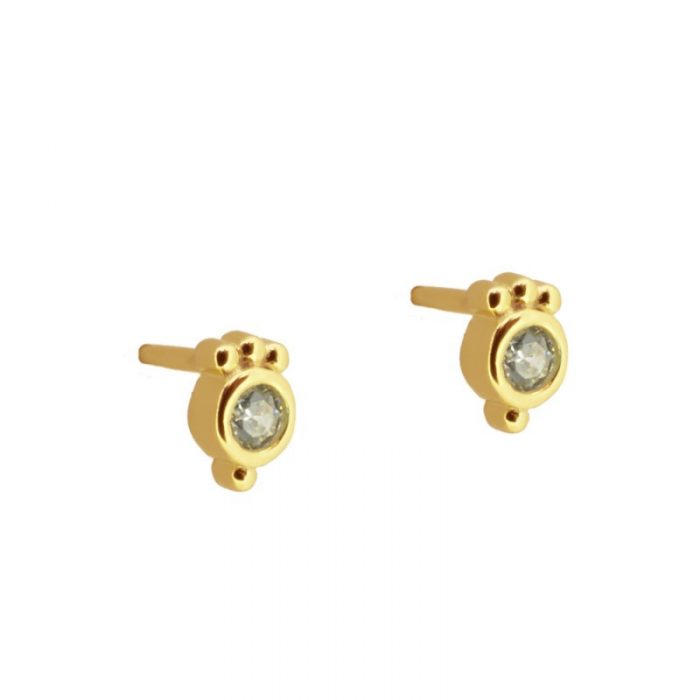 pendientes pequeños circonitas oro